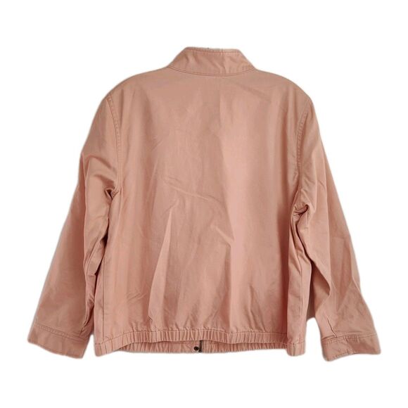 Christopher & Banks Petite Denim Jacket Women's Petite Large Light Pink Full-Zip - Picture 2 of 9